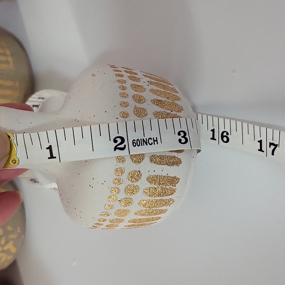 NWOT Main + Mesa Stoneware Vases With Gold Pattern Set Of 8 - Picture 10 of 11